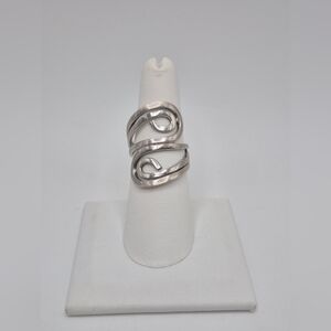 Vintage Sterling Silver Curved Wrap Bypass Women's Ring Mexico 925 Marked
